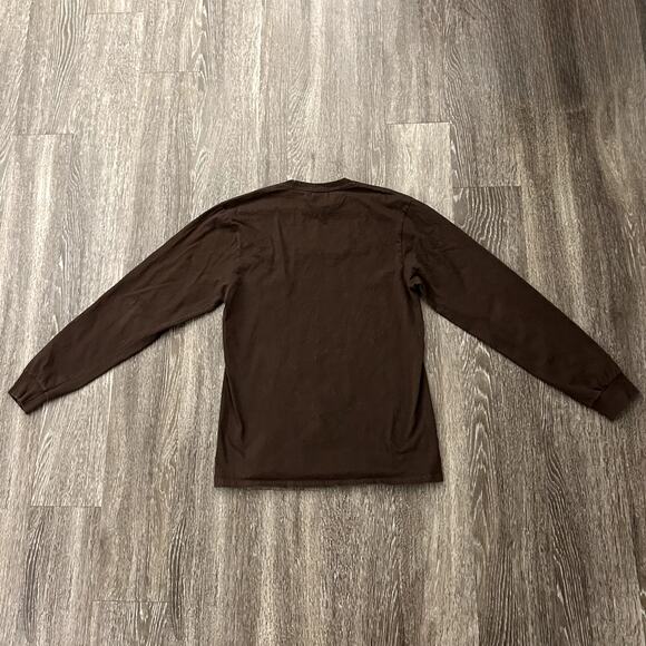 EUC Noah NYC Embroidered Rainbow Logo Brown Long Sleeve T-Shirt Sz M Streetwear - Picture 7 of 13